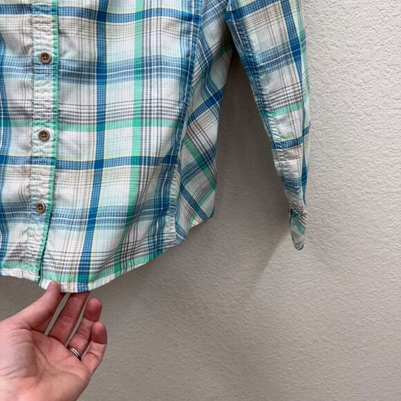 Marmot Plaid Long Sleeve Button Up Shirt w Pockets Womens size Medium - Picture 4 of 8